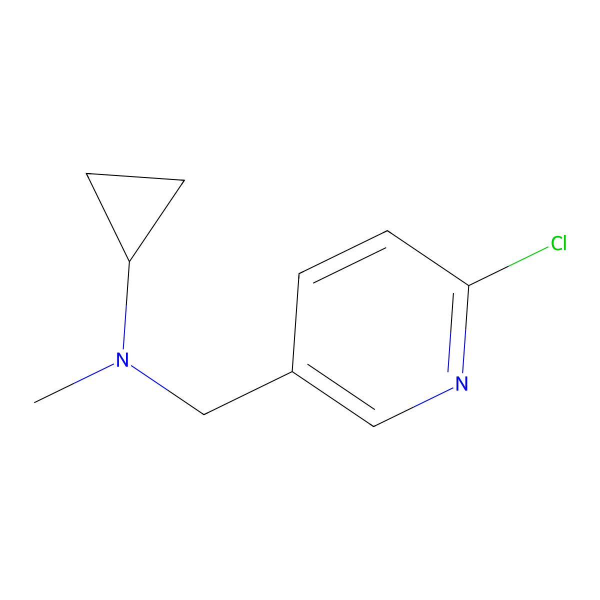 N-[(6-chloropyridin-3-yl)methyl]-N-methylcyclopropanamine molecular structure, CAS 1094883-18-7