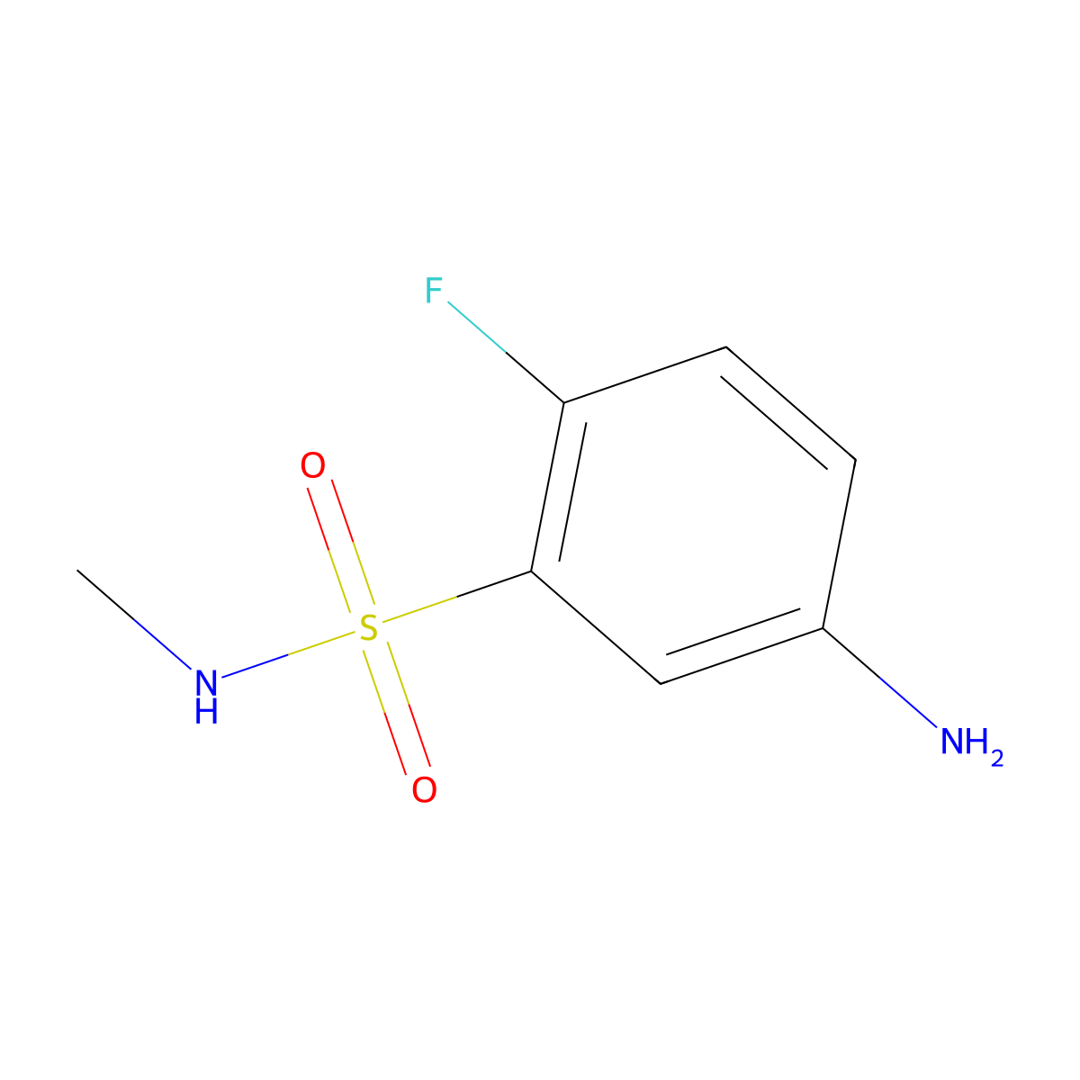 5-amino-2-fluoro-N-methylbenzenesulfonamide molecular structure, CAS 1094887-98-5