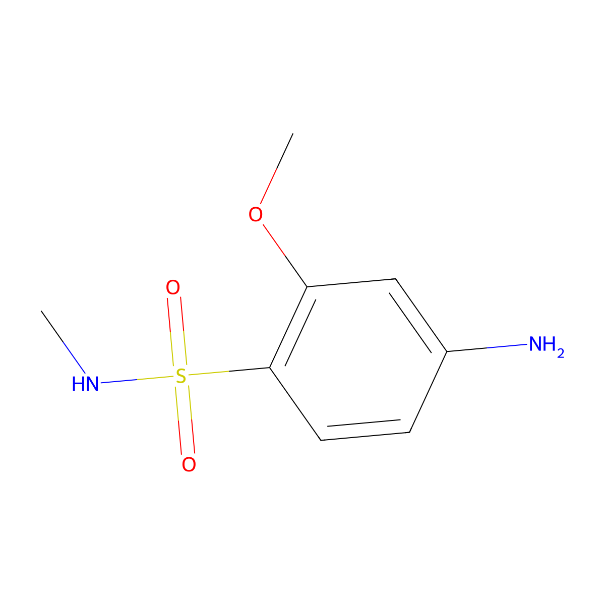 4-amino-2-methoxy-N-methylbenzene-1-sulfonamide molecular structure, CAS 1094904-92-3