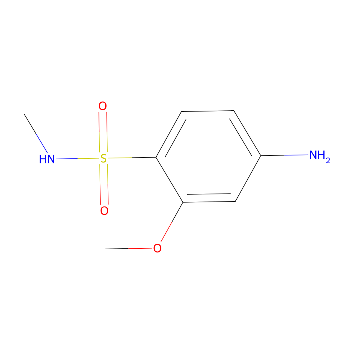 4-amino-2-methoxy-N-methylbenzene-1-sulfonamide molecular structure, CAS 1094904-92-3