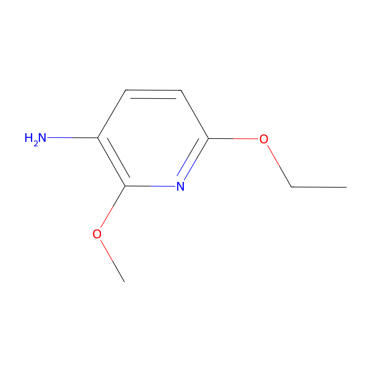 6-Ethoxy-2-methoxypyridin-3-amine molecular structure, CAS 1094905-94-8