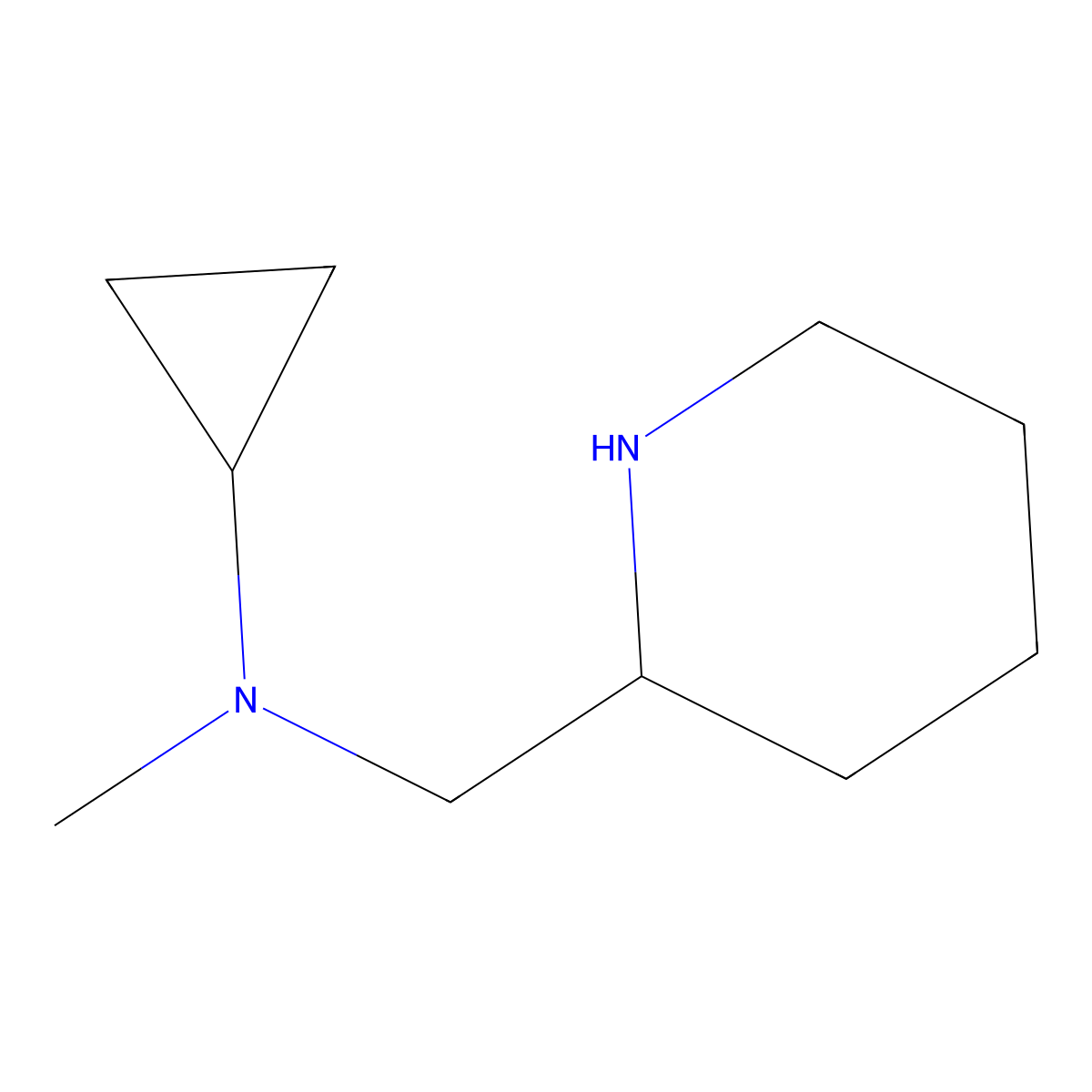 N-methyl-N-(piperidin-2-ylmethyl)cyclopropanamine molecular structure, CAS 1094909-63-3