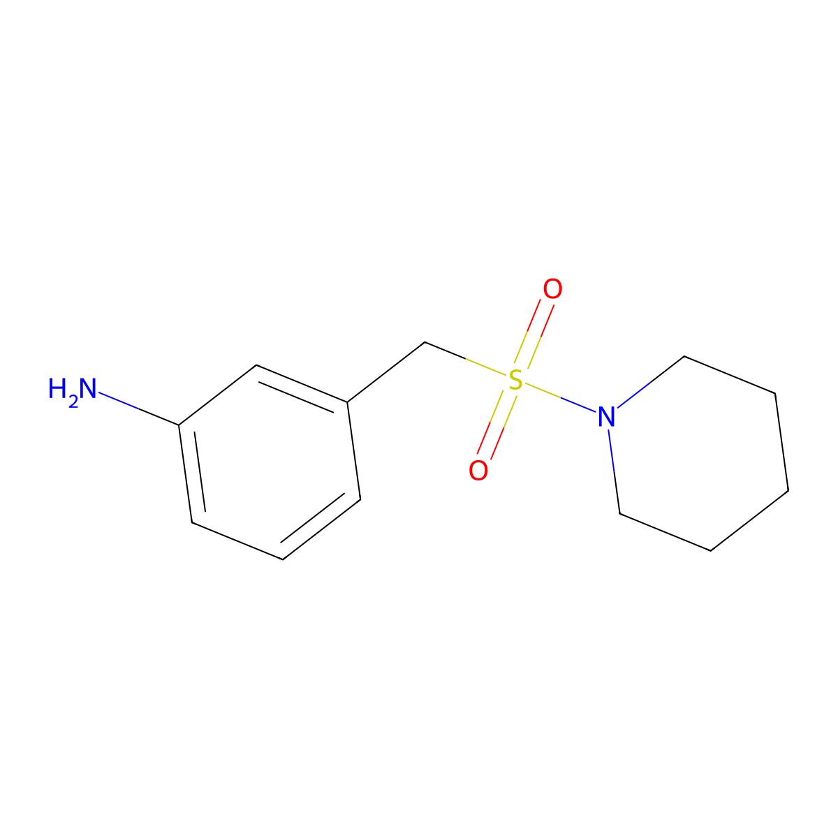 3-((Piperidin-1-ylsulfonyl)methyl)aniline molecular structure, CAS 1094912-73-8