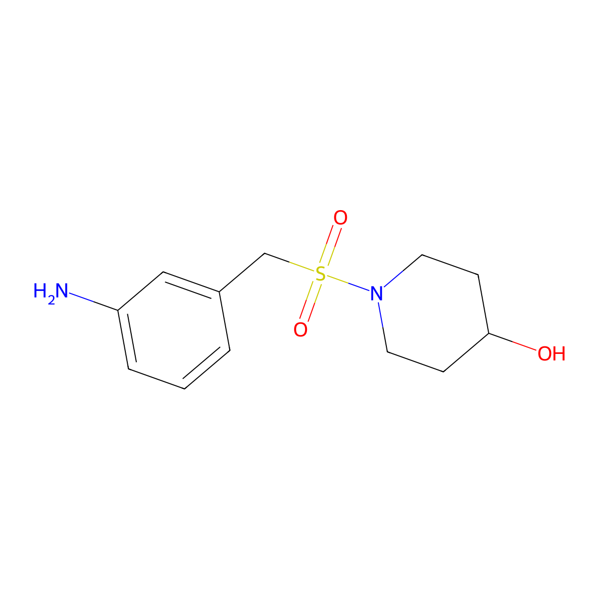 1-((3-Aminobenzyl)sulfonyl)piperidin-4-ol molecular structure, CAS 1094912-81-8