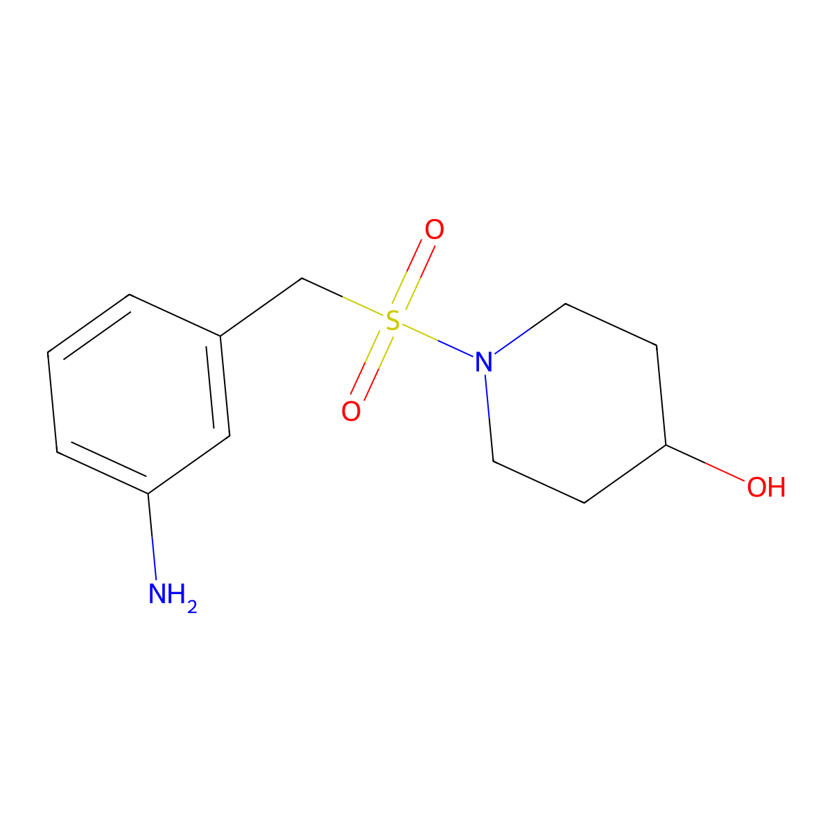 1-((3-Aminobenzyl)sulfonyl)piperidin-4-ol molecular structure, CAS 1094912-81-8