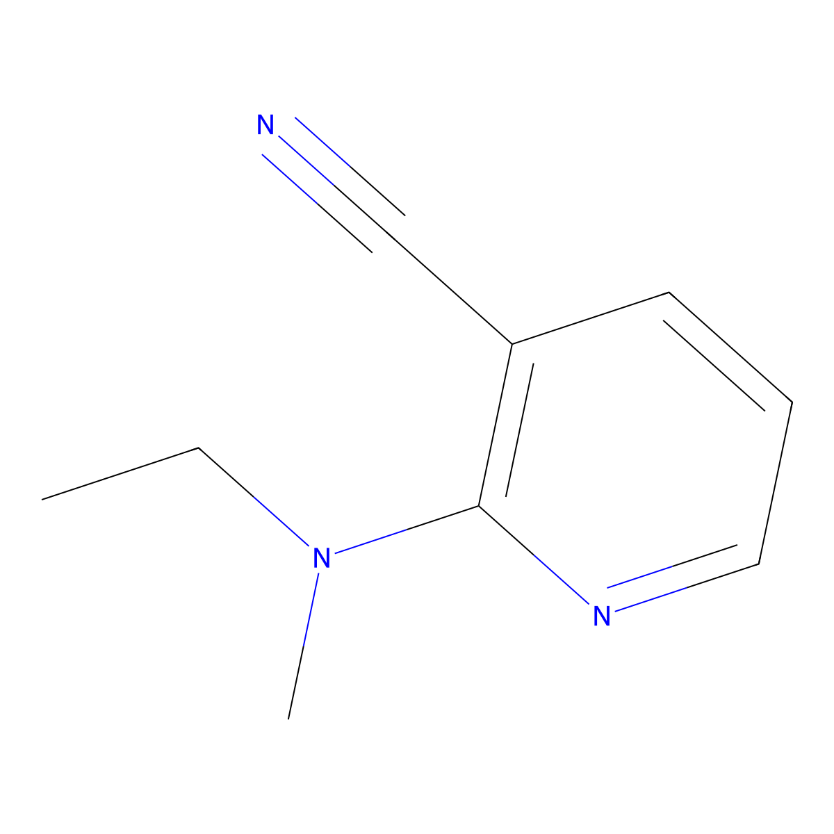 2-[Ethyl(methyl)amino]nicotinonitrile molecular structure, CAS 1094918-56-5