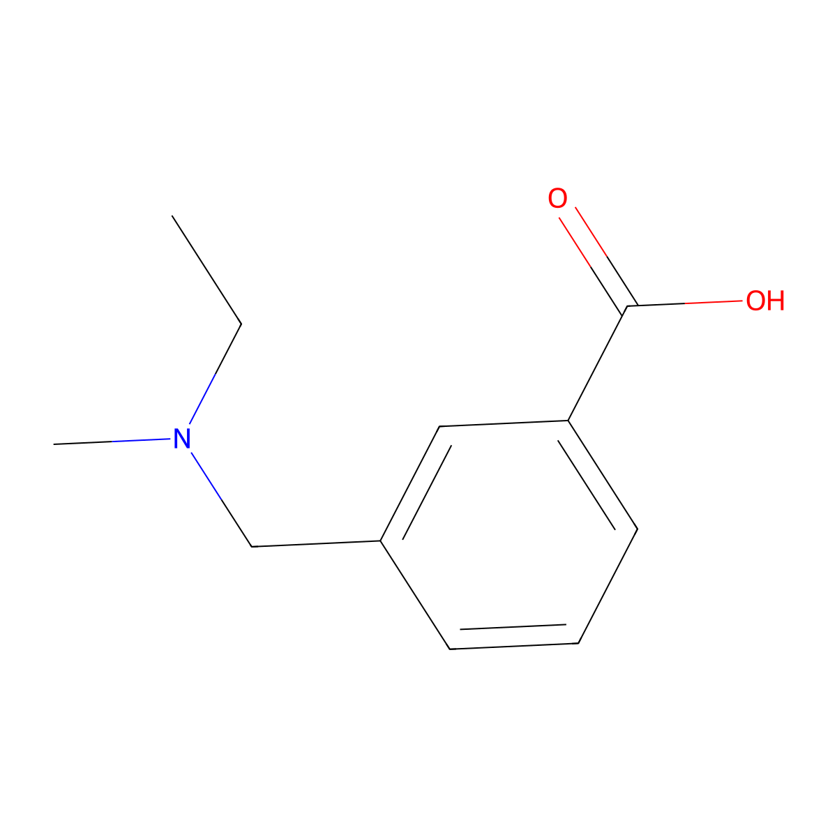3-{[Ethyl(methyl)amino]methyl}benzoic acid molecular structure, CAS 1094918-65-6