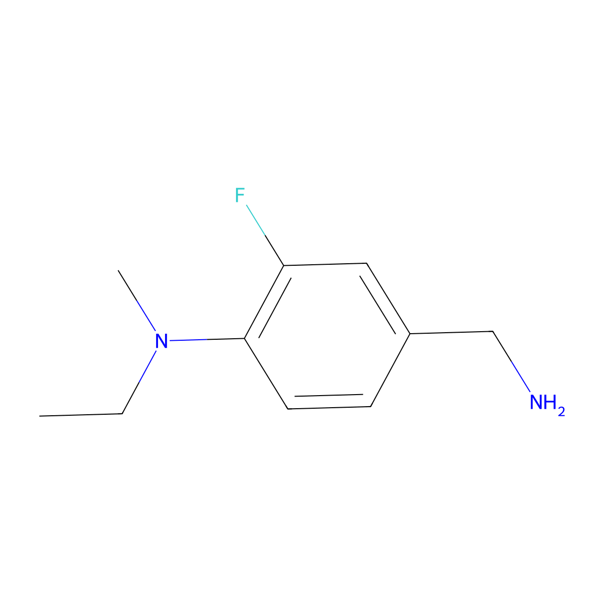 4-(aminomethyl)-N-ethyl-2-fluoro-N-methylaniline molecular structure, CAS 1094918-72-5