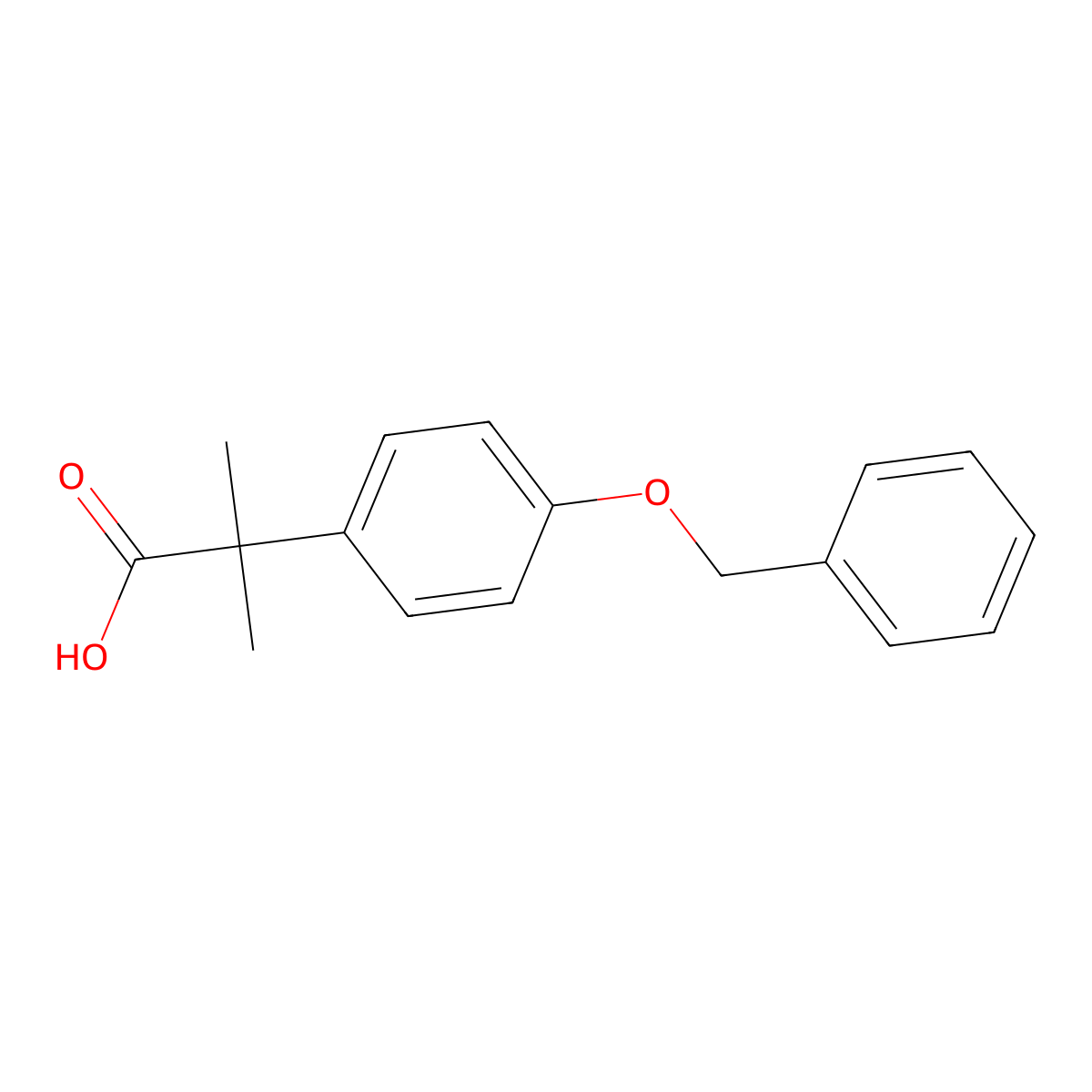 2-(4-(Benzyloxy)phenyl)-2-methylpropanoic acid molecular structure, CAS 109492-77-5