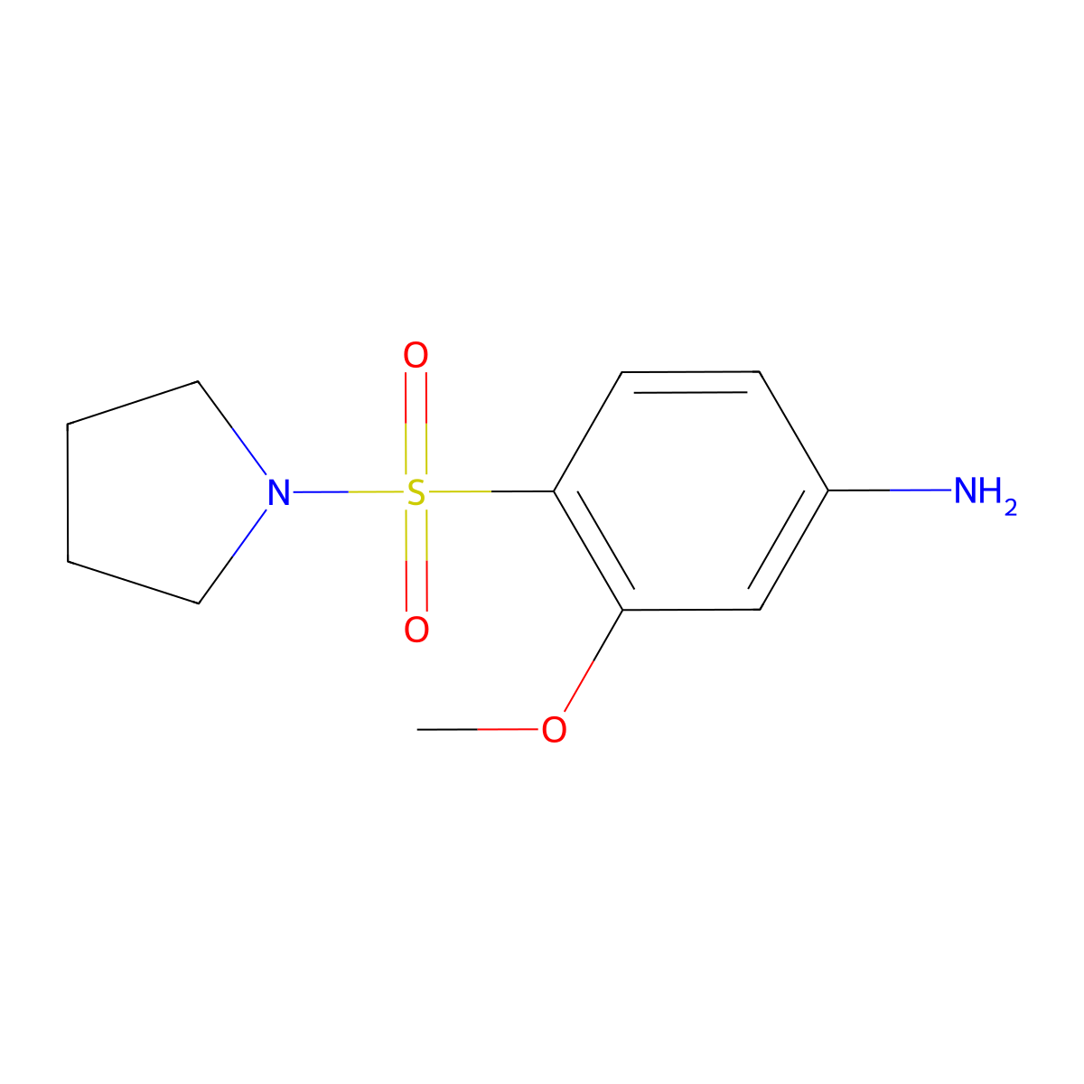 3-Methoxy-4-(pyrrolidine-1-sulfonyl)aniline molecular structure, CAS 1094923-09-7