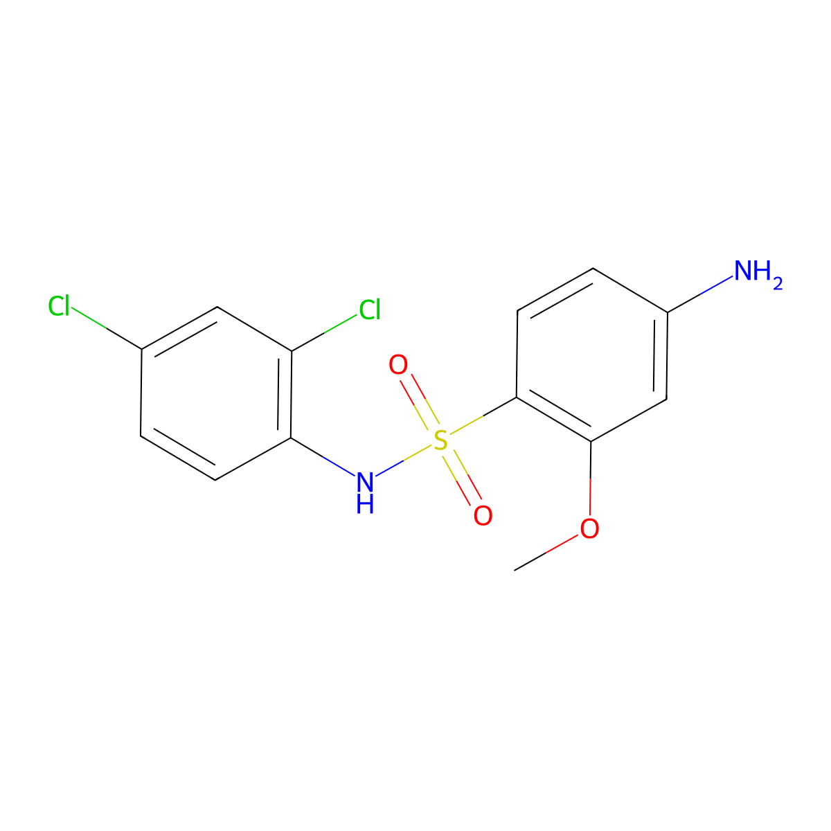 4-amino-N-(2,4-dichlorophenyl)-2-methoxybenzene-1-sulfonamide molecular structure, CAS 1094926-46-1