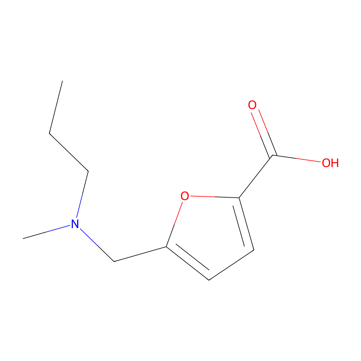 5-{[Methyl(propyl)amino]methyl}furan-2-carboxylic acid molecular structure, CAS 1094931-49-3