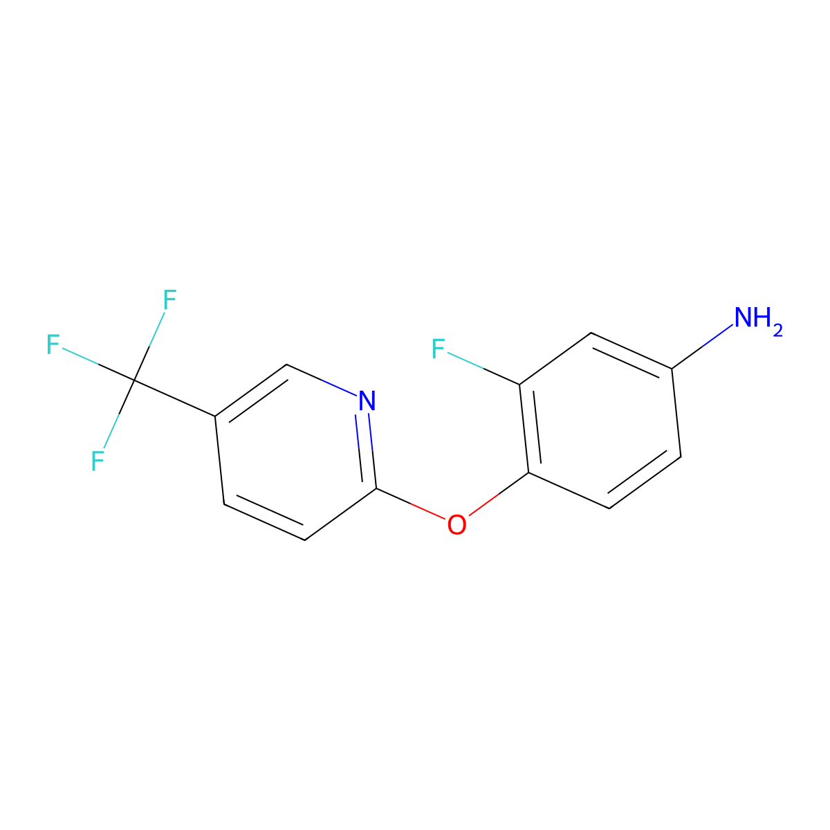 3-Fluoro-4-{[5-(trifluoromethyl)pyridin-2-yl]oxy}aniline molecular structure, CAS 1094937-85-5