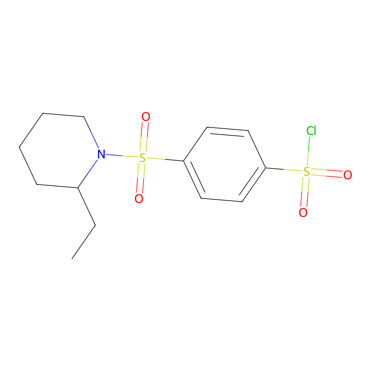 4-[(2-Ethylpiperidin-1-yl)sulfonyl]benzenesulfonyl chloride molecular structure, CAS 1094943-03-9