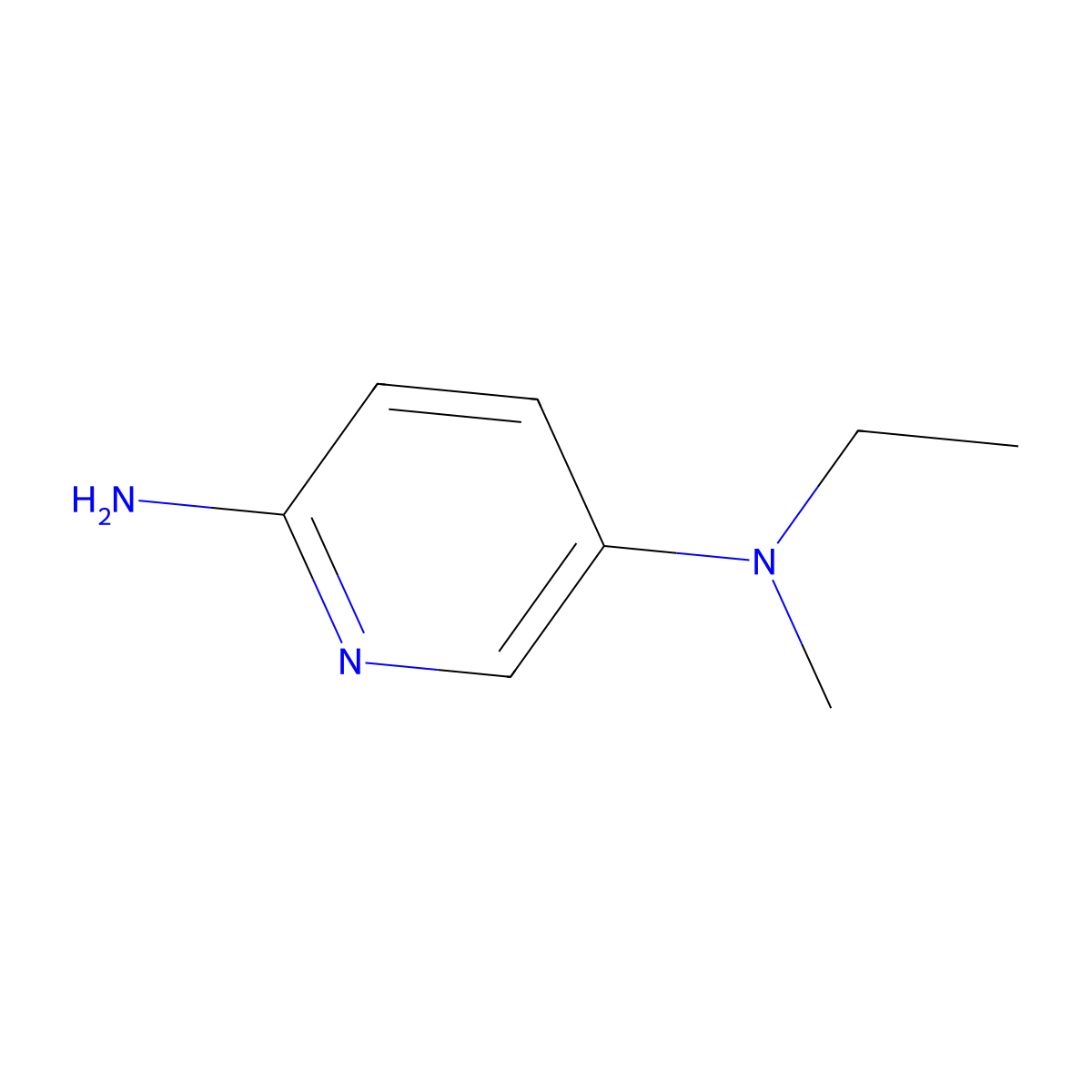 2-Amino-5-(methylethylamino)pyridine molecular structure, CAS 1094943-62-0