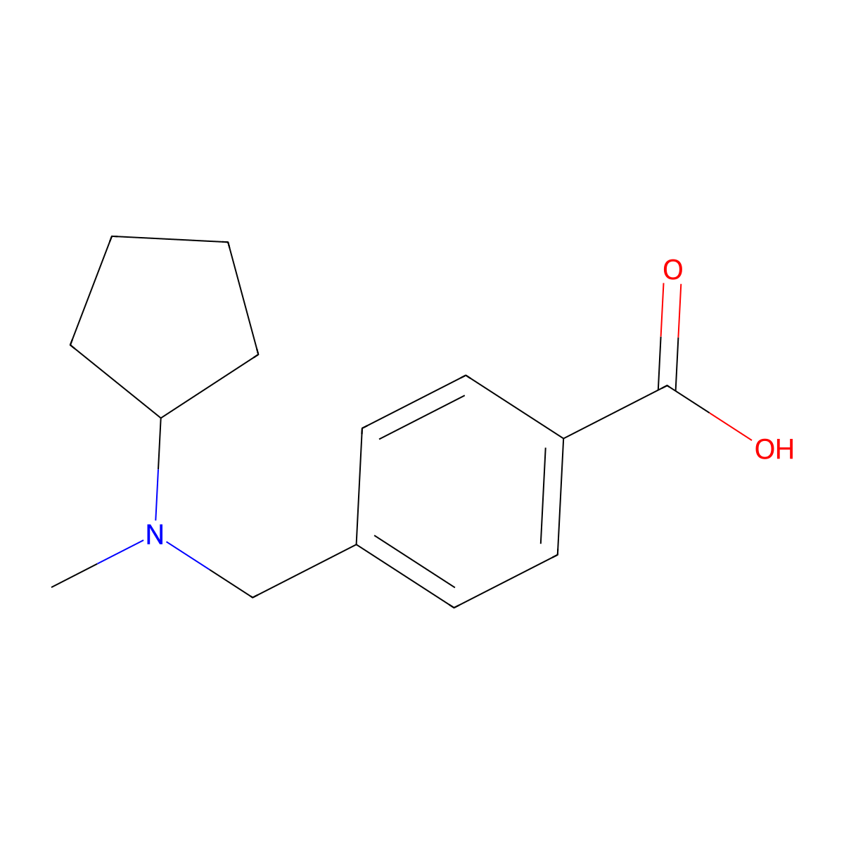 4-{[Cyclopentyl(methyl)amino]methyl}benzoic acid molecular structure, CAS 1094990-00-7