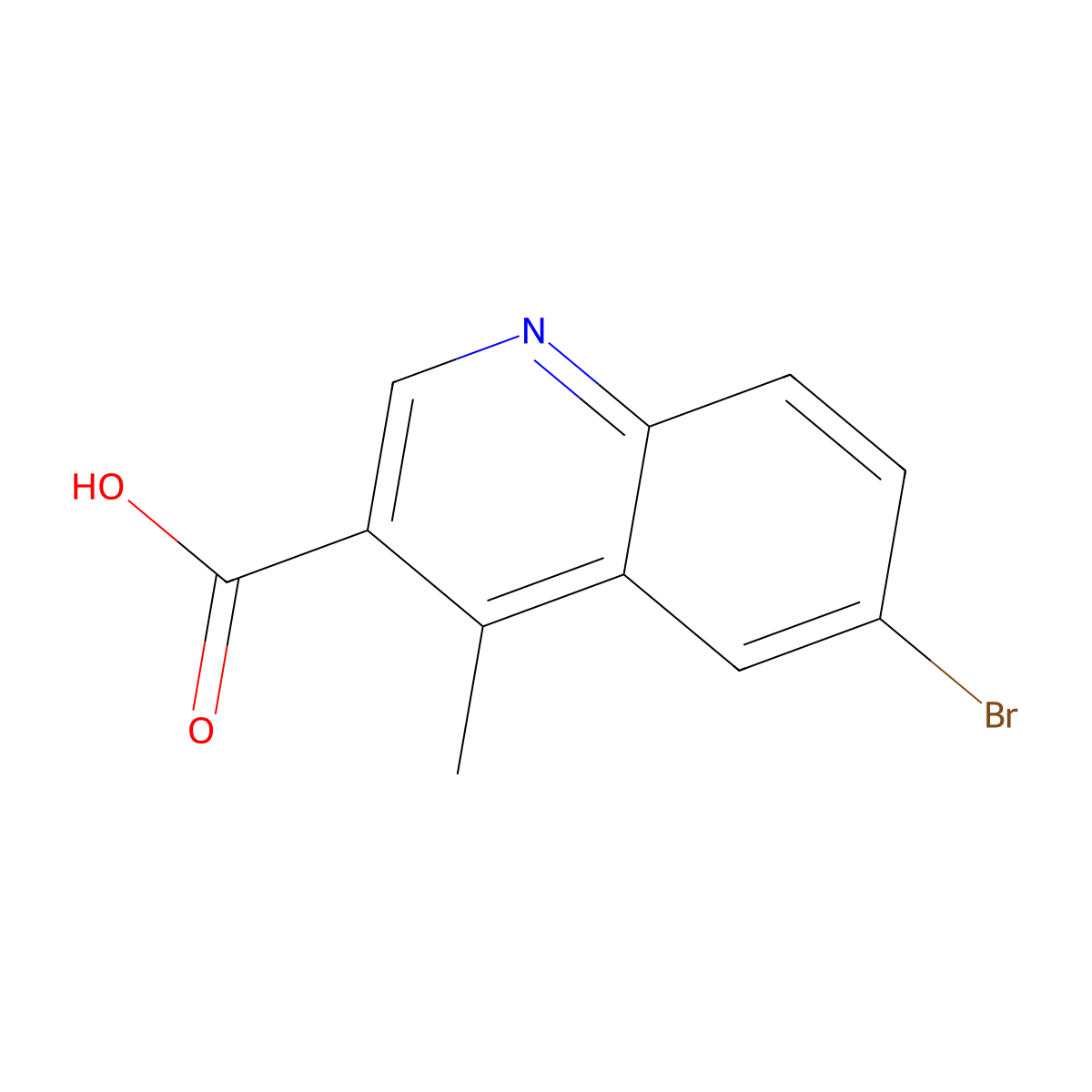6-Bromo-4-methylquinoline-3-carboxylic acid molecular structure, CAS 1095010-36-8