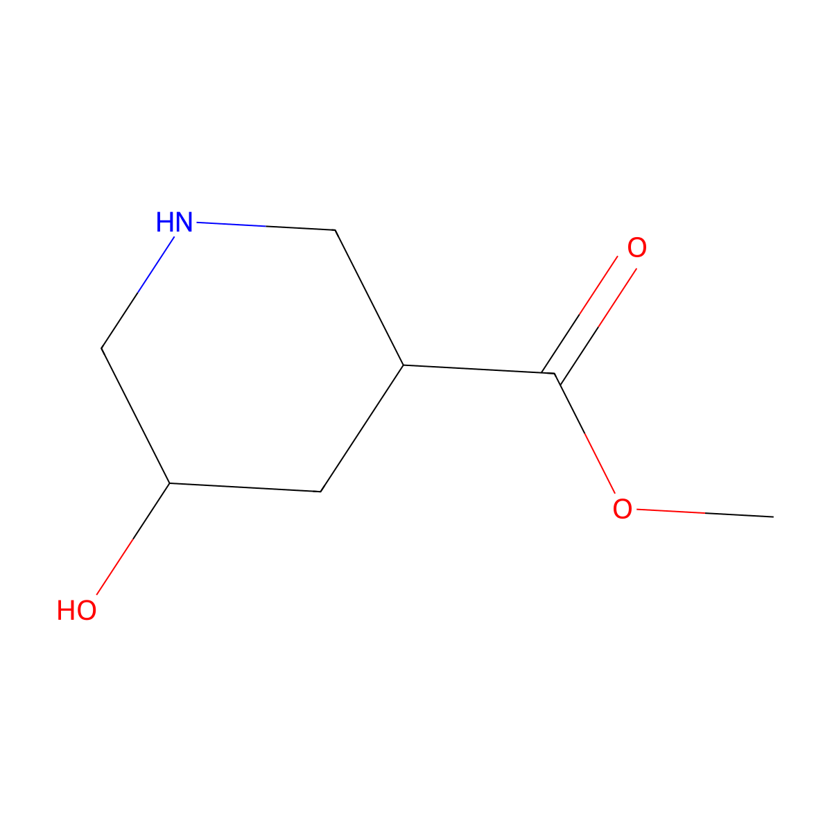 Methyl 5-hydroxypiperidine-3-carboxylate molecular structure, CAS 1095010-44-8