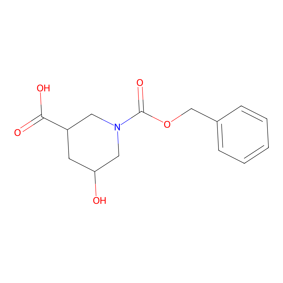 1-Cbz-5-Hydroxypiperidine-3-carboxylic Acid molecular structure, CAS 1095010-46-0