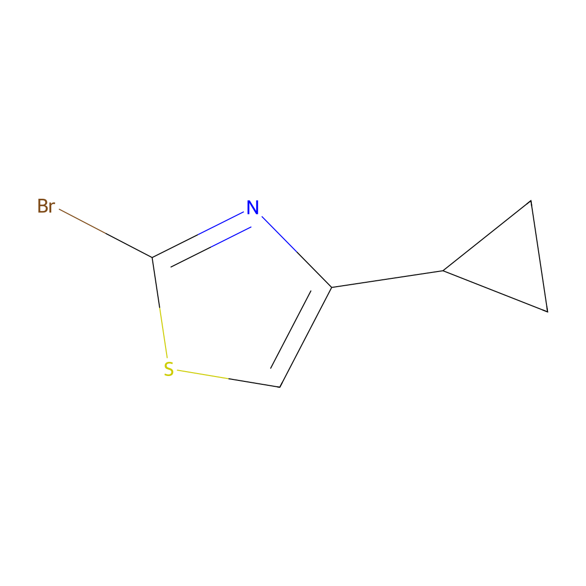2-Bromo-4-cyclopropyl-1,3-thiazole molecular structure, CAS 1095010-50-6