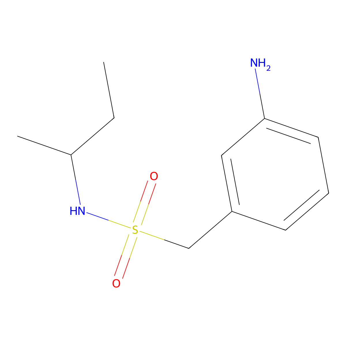 1-(3-Aminophenyl)-N-(butan-2-yl)methanesulfonamide molecular structure, CAS 1095015-55-6