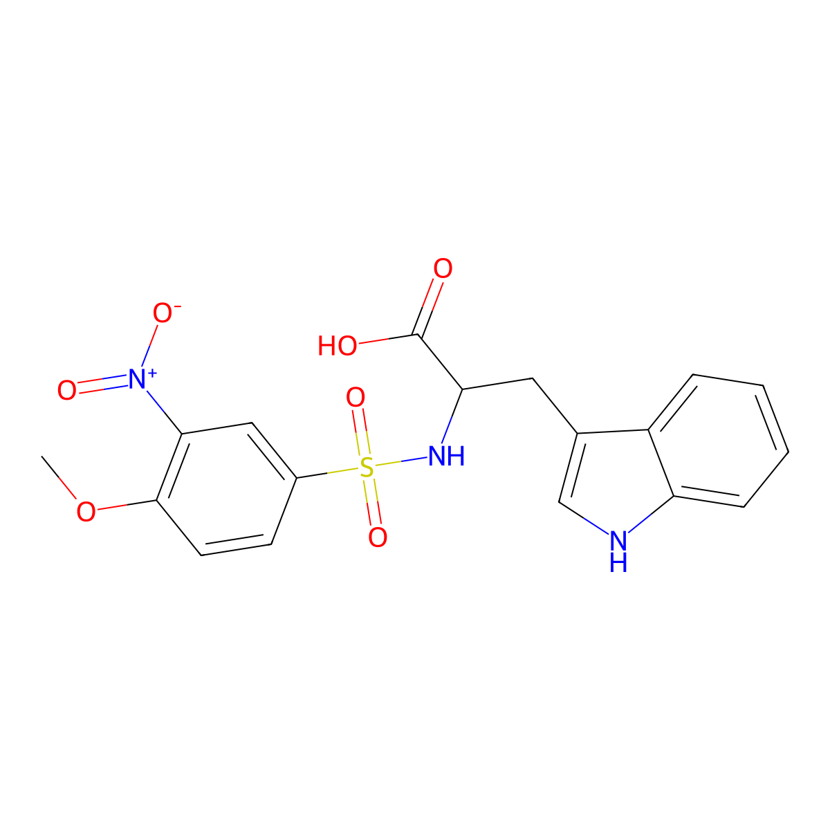 3-(1H-indol-3-yl)-2-(4-methoxy-3-nitrophenylsulfonamido)propanoic acid molecular structure, CAS 1095016-65-1