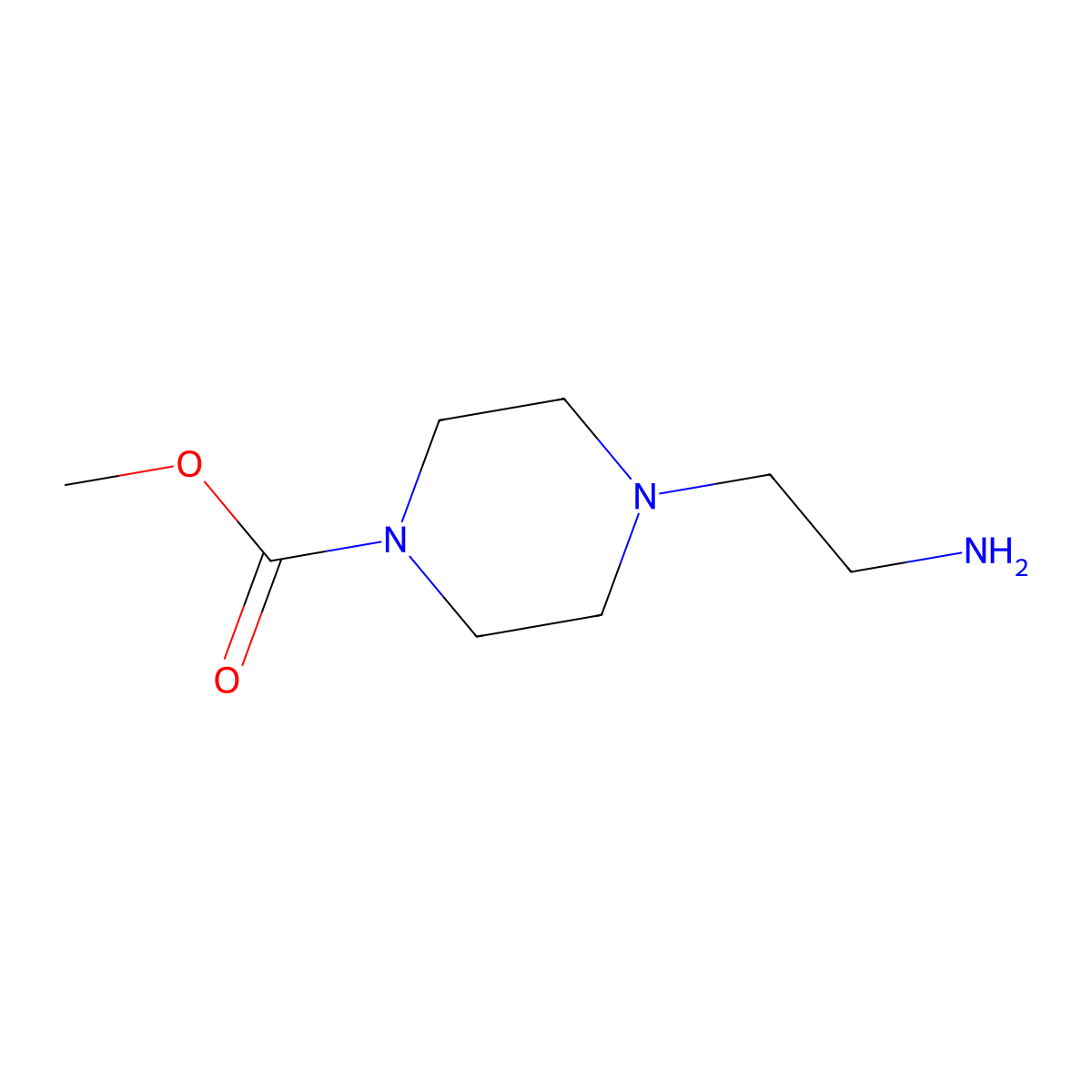 Methyl 4-(2-aminoethyl)piperazine-1-carboxylate molecular structure, CAS 1095017-29-0