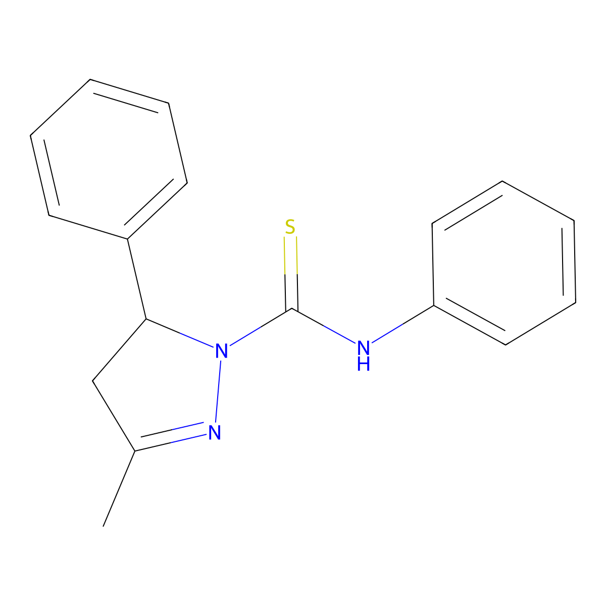 3-methyl-N,5-diphenyl-4,5-dihydro-1H-pyrazole-1-carbothioamide molecular structure, CAS 109502-72-9