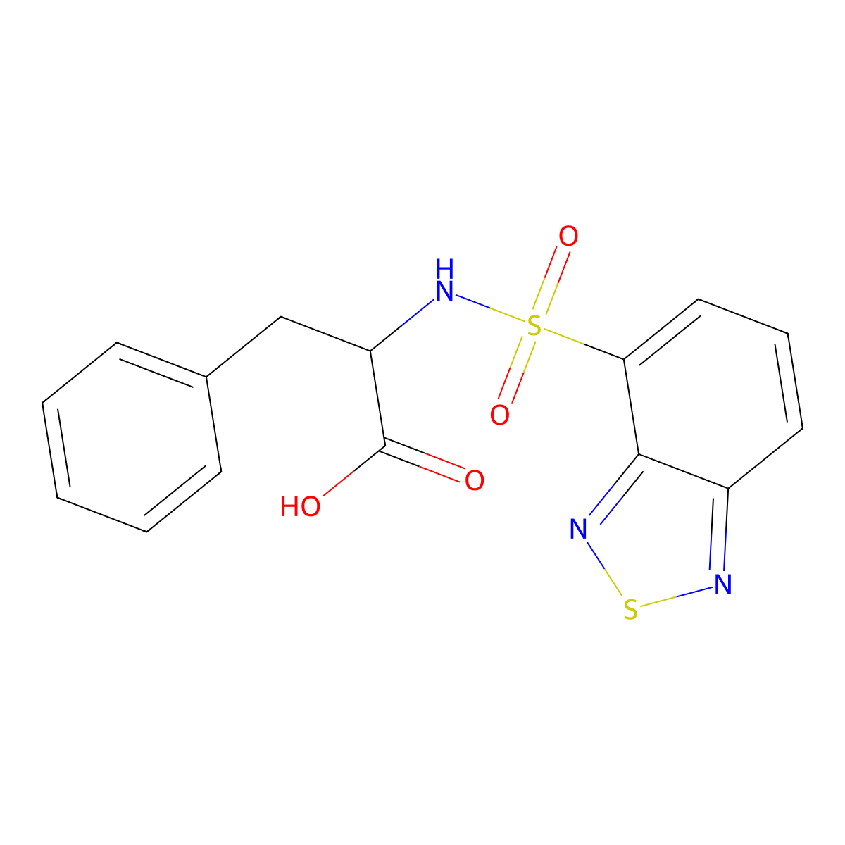 (2S)-2-(2,1,3-Benzothiadiazole-4-sulfonamido)-3-phenylpropanoic acid molecular structure, CAS 1095020-03-3