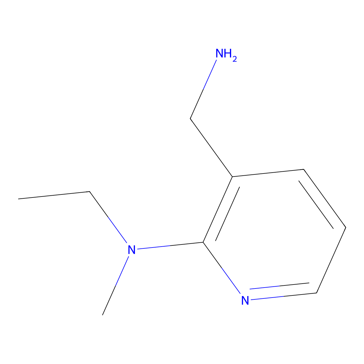 3-(aminomethyl)-N-ethyl-N-methylpyridin-2-amine molecular structure, CAS 1095021-71-8