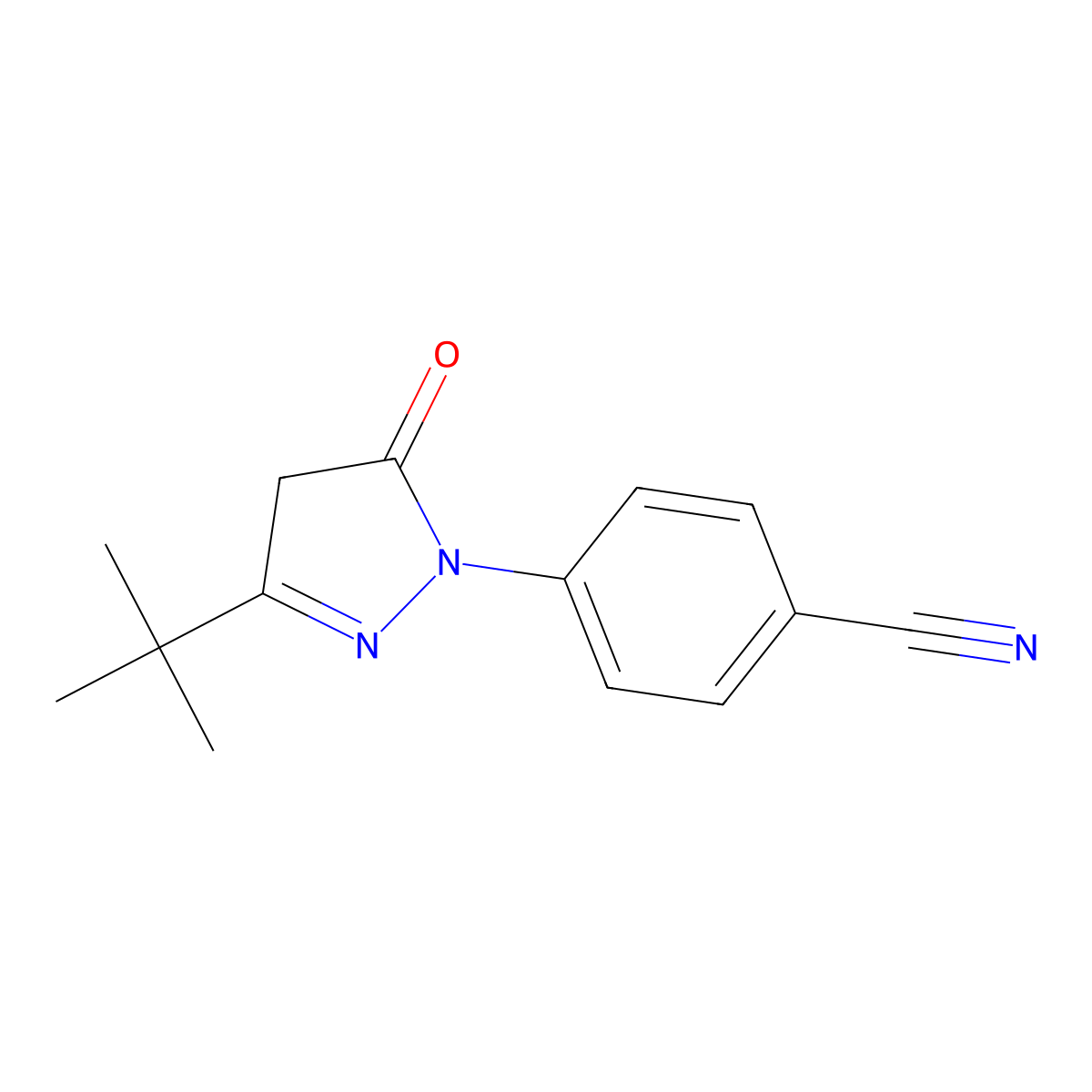 4-(3-tert-butyl-5-oxo-4,5-dihydro-1H-pyrazol-1-yl)benzonitrile molecular structure, CAS 1095022-91-5