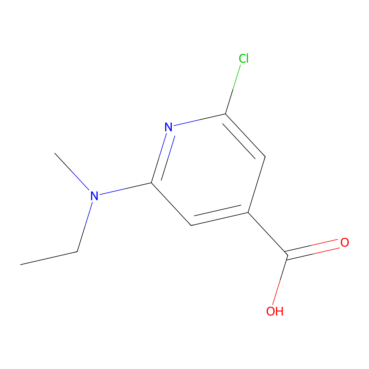 2-Chloro-6-[ethyl(methyl)amino]pyridine-4-carboxylic acid molecular structure, CAS 1095030-38-8