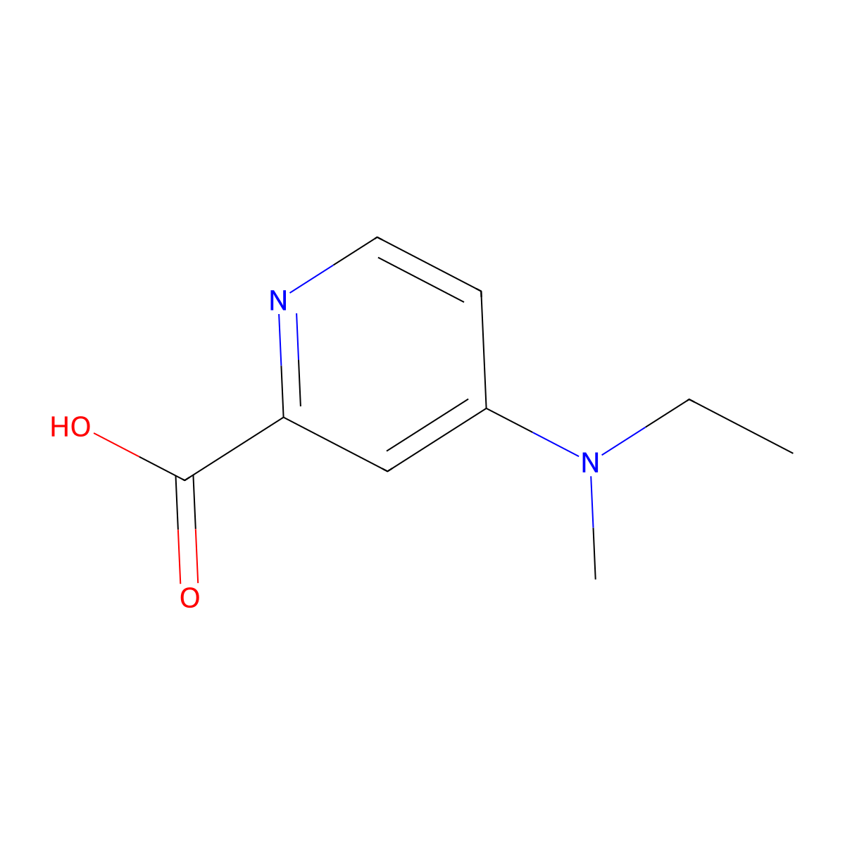 4-[Ethyl(methyl)amino]pyridine-2-carboxylic acid molecular structure, CAS 1095030-39-9