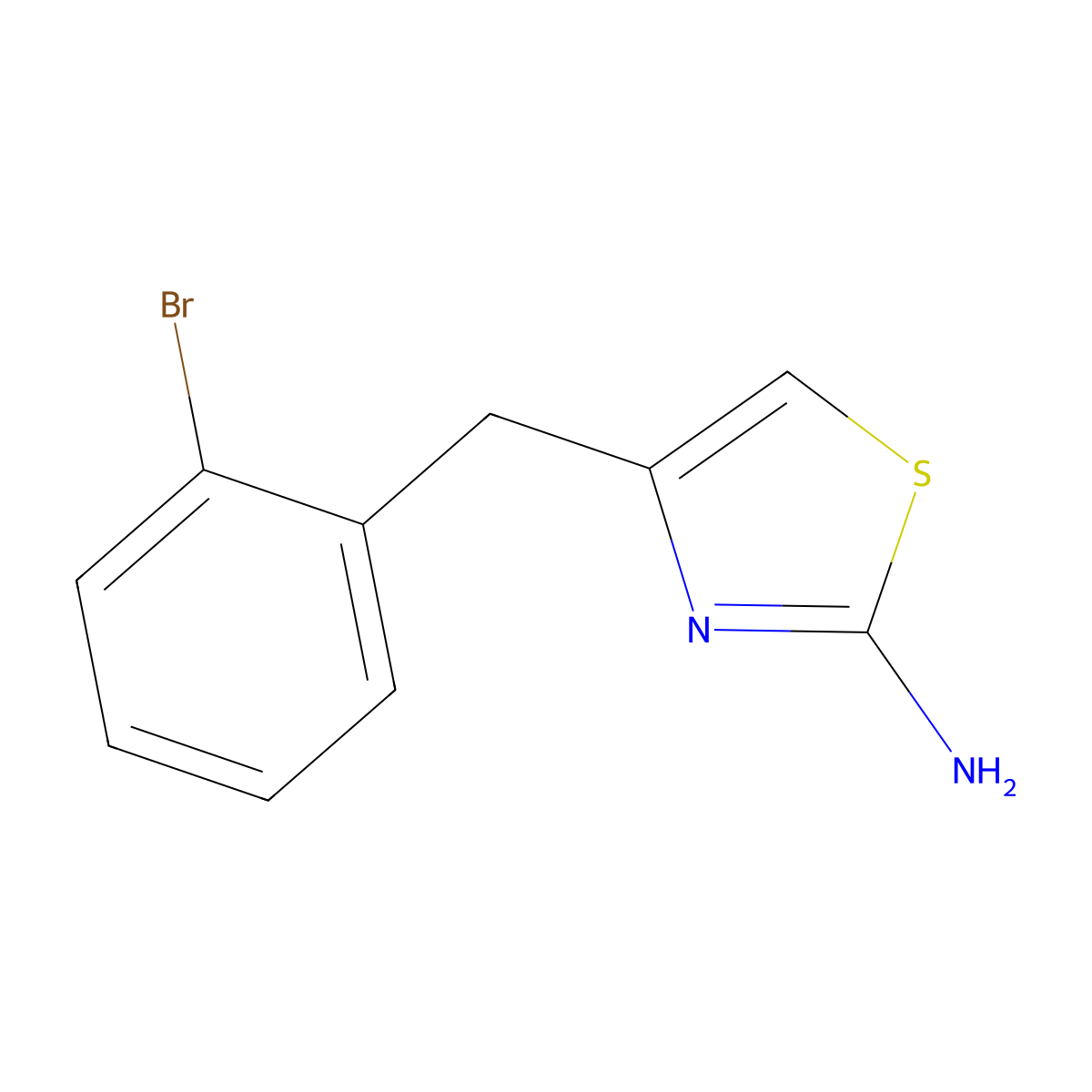 4-[(2-Bromophenyl)methyl]-1,3-thiazol-2-amine molecular structure, CAS 1095033-08-1