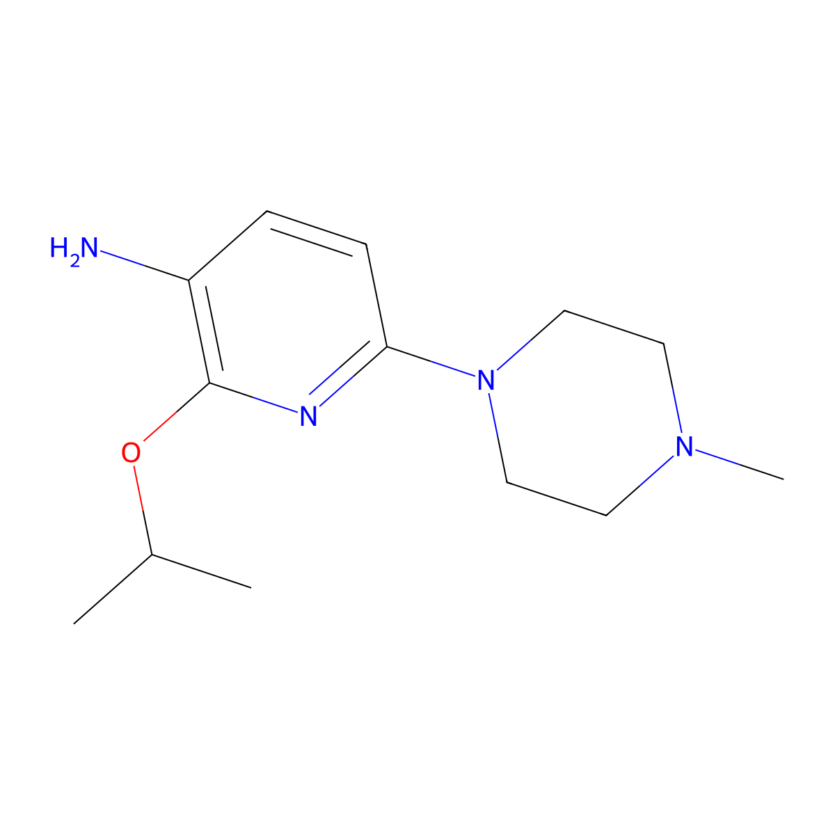 2-Isopropoxy-6-(4-methylpiperazin-1-yl)pyridin-3-amine molecular structure, CAS 1095033-59-2