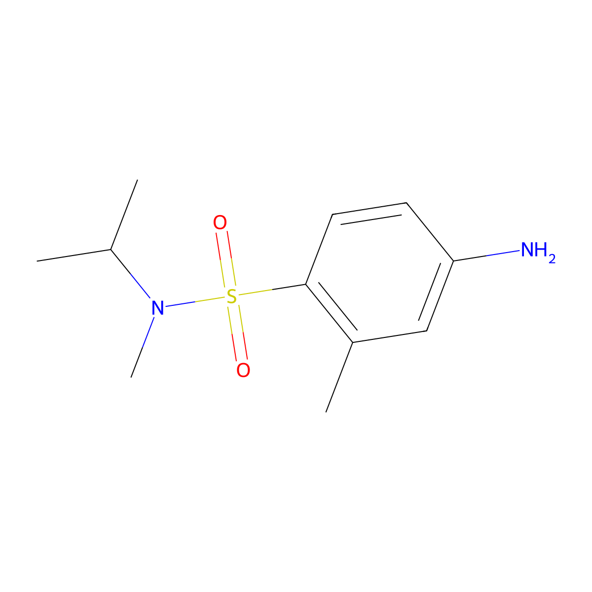 4-amino-N,2-dimethyl-N-(propan-2-yl)benzene-1-sulfonamide molecular structure, CAS 1095035-67-8