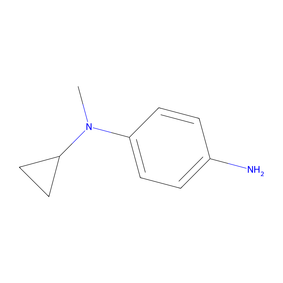 N1-cyclopropyl-N1-methylbenzene-1,4-diamine molecular structure, CAS 1095038-67-7