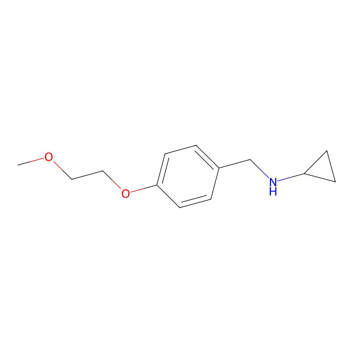 Cyclopropyl-[4-(2-methoxyethoxy)-benzyl]-amine molecular structure, CAS 1095047-84-9