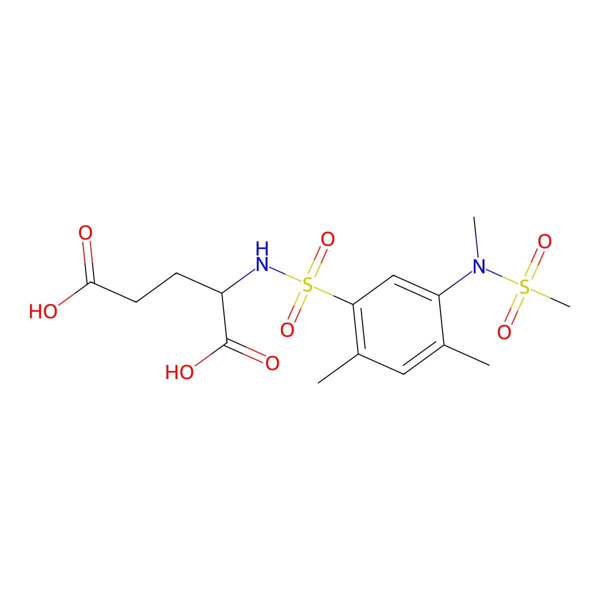 2-[2,4-Dimethyl-5-(N-methylmethanesulfonamido)benzenesulfonamido]pentanedioic acid molecular structure, CAS 1095048-97-7