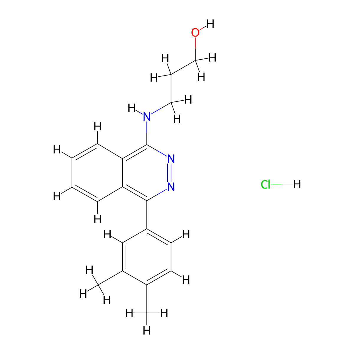 3-((4-(3,4-Dimethylphenyl)phthalazin-1-yl)amino)propan-1-ol hydrochloride molecular structure, CAS 1095056-86-2