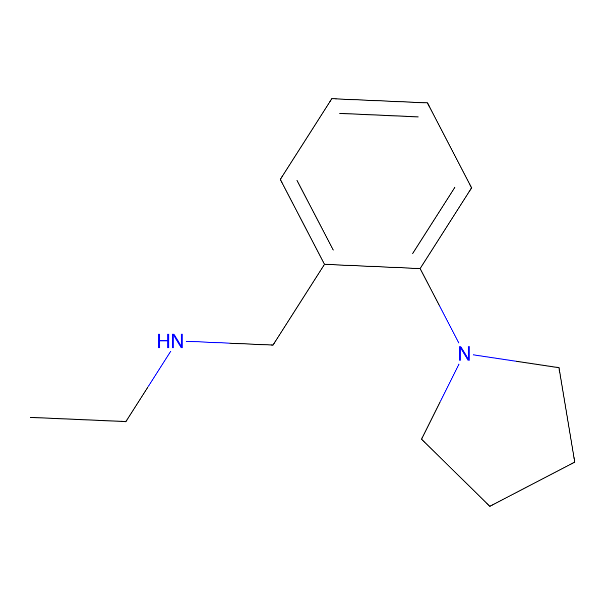 n-(2-(Pyrrolidin-1-yl)benzyl)ethanamine molecular structure, CAS 1095059-64-5