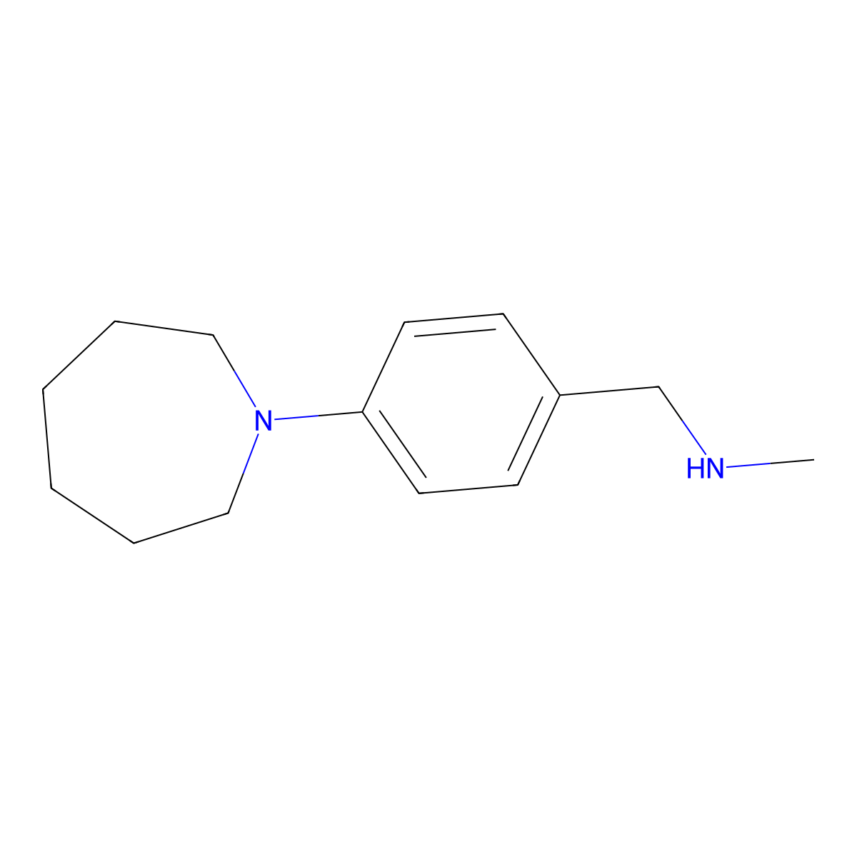 N-(4-azepan-1-ylbenzyl)-N-methylamine molecular structure, CAS 1095059-79-2