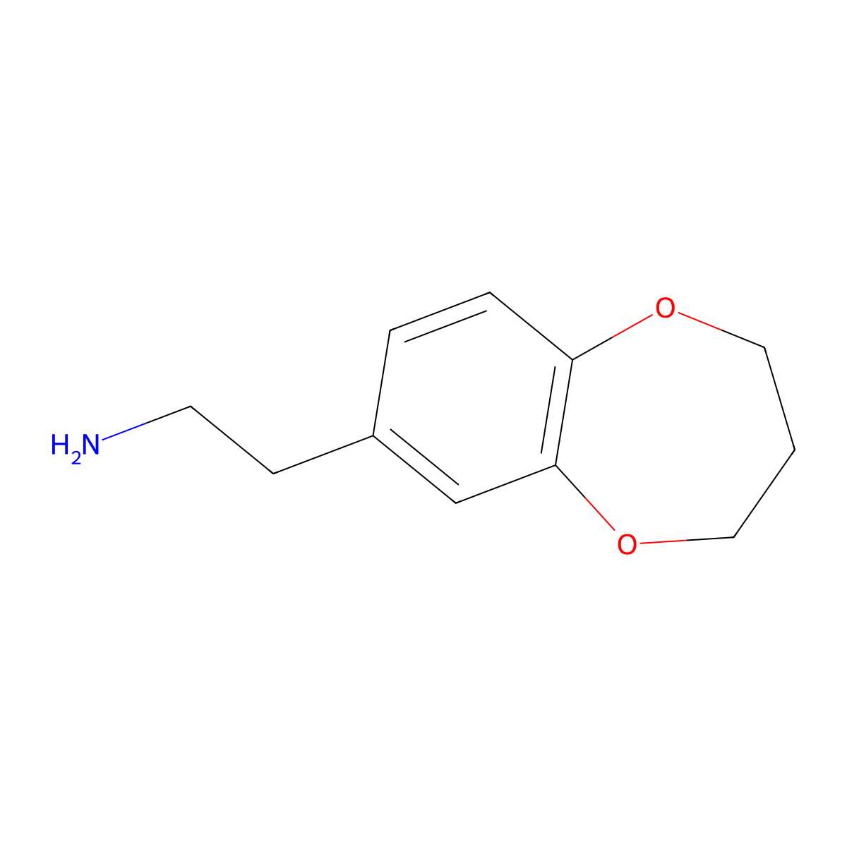 2-(3,4-dihydro-2H-1,5-benzodioxepin-7-yl)ethanamine molecular structure, CAS 109506-57-2