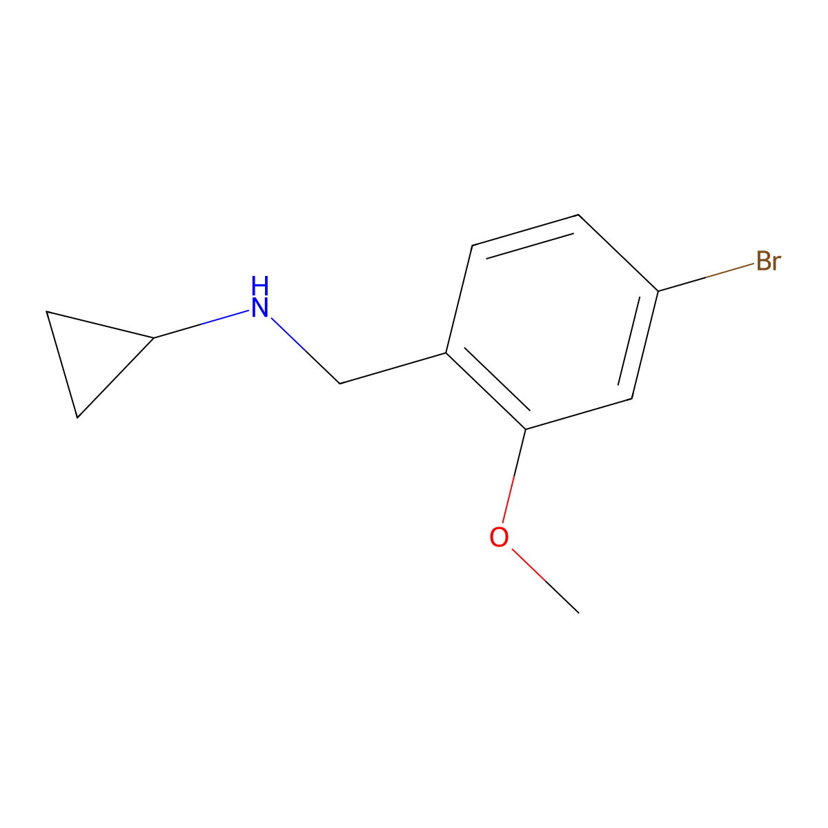 (4-Bromo-2-methoxy-benzyl)-cyclopropyl-amine molecular structure, CAS 1095062-68-2