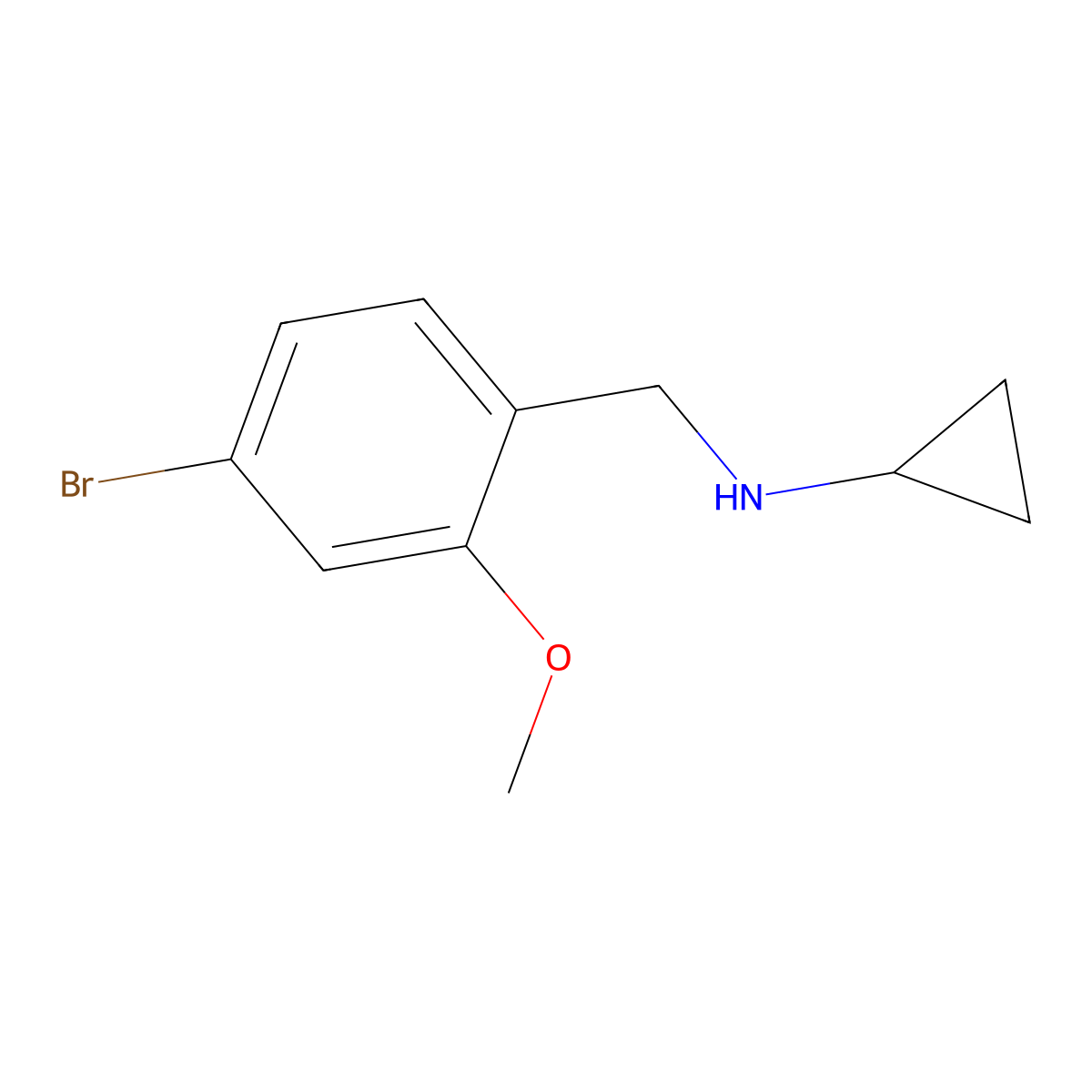 (4-Bromo-2-methoxy-benzyl)-cyclopropyl-amine molecular structure, CAS 1095062-68-2