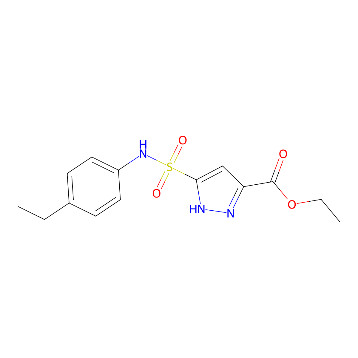 ethyl 3-[(4-ethylphenyl)sulfamoyl]-1H-pyrazole-5-carboxylate molecular structure, CAS 1095074-26-2