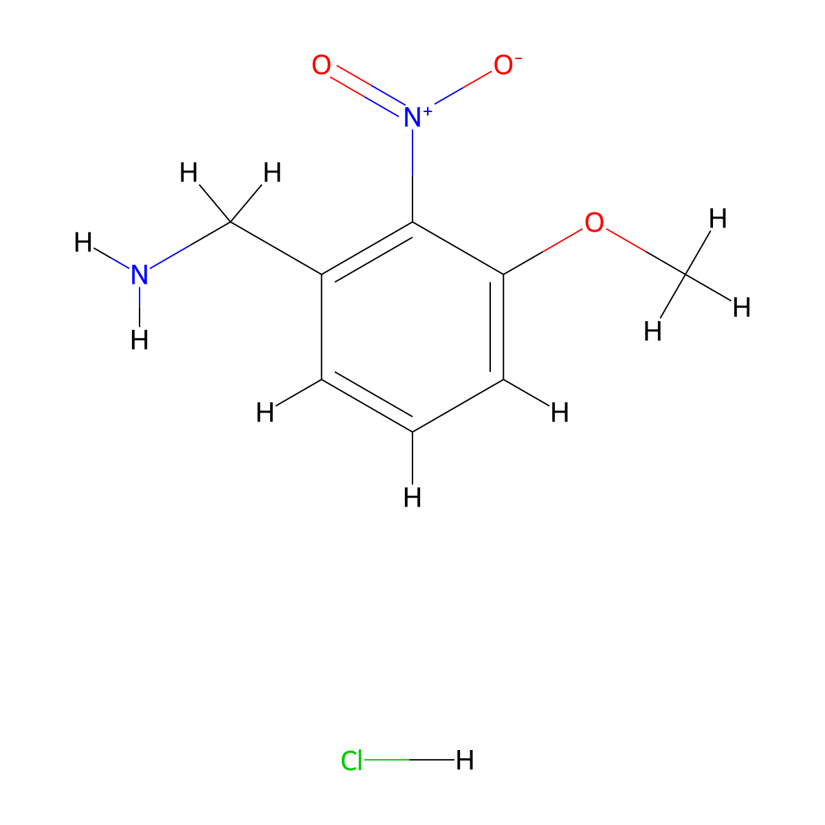 (3-Methoxy-2-nitrophenyl)methanamine;hydrochloride molecular structure, CAS 109508-47-6