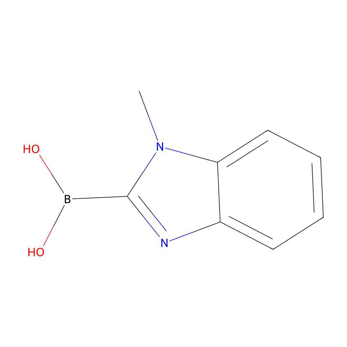 (1-Methyl-1H-benzo[d]imidazol-2-yl)boronic acid molecular structure, CAS 1095080-32-2