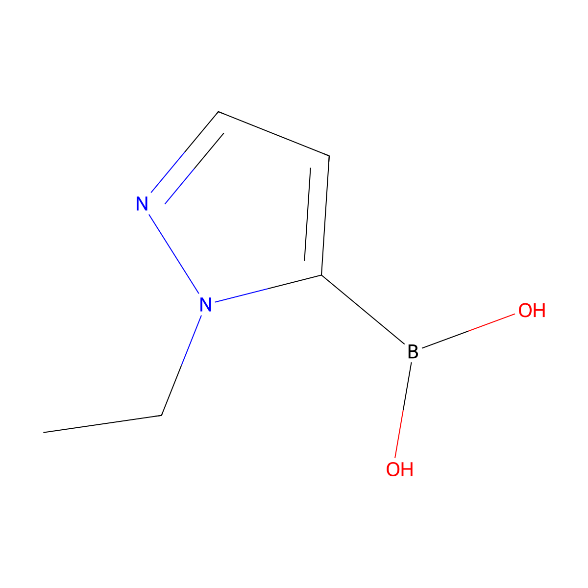 1-Ethylpyrazole-5-boronic Acid molecular structure, CAS 1095080-54-8