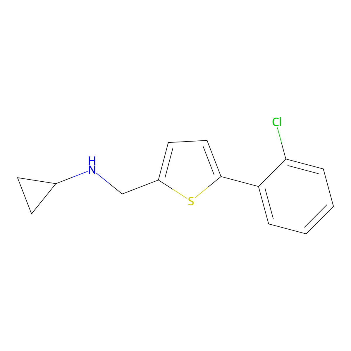 N-{[5-(2-Chlorophenyl)thiophen-2-YL]methyl}cyclopropanamine molecular structure, CAS 1095094-23-7